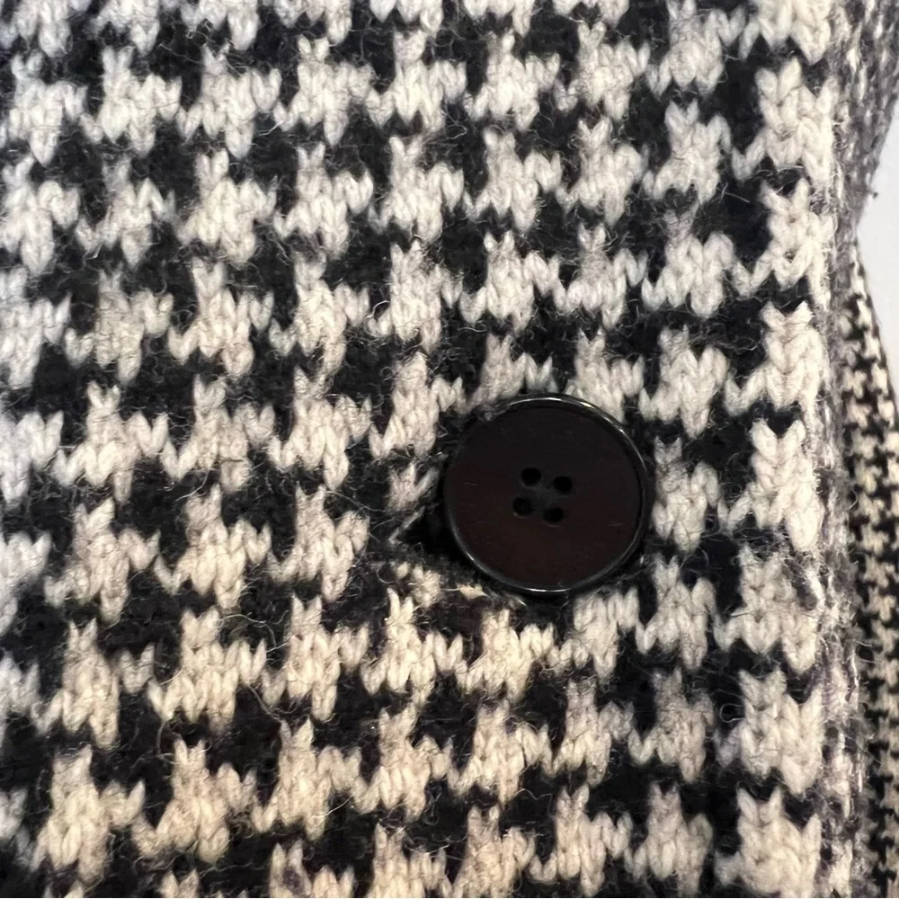 Lauren Ralph Lauren Houndstooth equestrian Wool Peacoat XL Fits S/M Black White - Picture 7 of 10